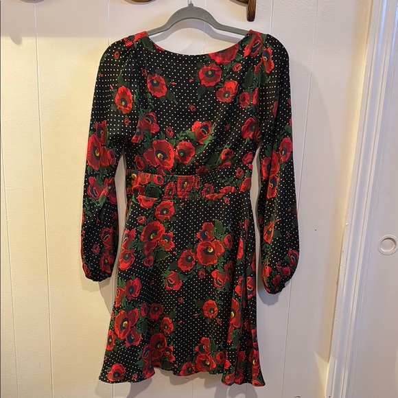 Free People Black and Red Floral Long Sleeve Dress - Picture 4 of 4